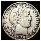 1910-S Silver Barber Half Dollar LIGHTLY CIRCULATE