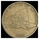 1858 Copper-Nickel Flying Eagle Cent LIGHTLY CIRCU