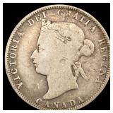1872-H Silver 25 Cents Canada NICELY CIRCULATED