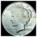 1924 Silver Peace Dollar CHOICE AU
