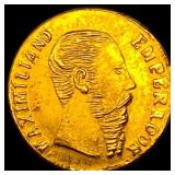 1865 Mexico Gold 1 Peso Maximilian HIGH GRADE