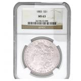 1883 Morgan Silver Dollar NGC MS63