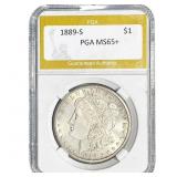 1889-S Morgan Silver Dollar PGA MS65+
