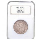 1945-S Walking Liberty Half Dollar NGC MS64