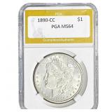 1890-CC Morgan Silver Dollar PGA MS64