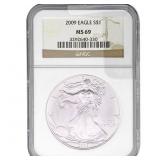 2009 Silver Eagle NGC MS69