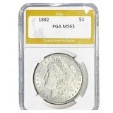 1892 Morgan Silver Dollar PGA MS63