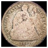 1861 Seated Liberty Dime NICELY CIRCULATED