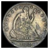 1861-S Seated Liberty Half Dollar NEARLY  UNCIRCU