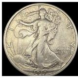 1917-S Walking Liberty Half Dollar NEARLY  UNCIRC
