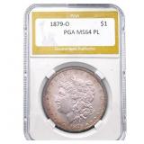 1879-O Morgan Silver Dollar PGA MS64 PL