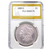 1880-S Morgan Silver Dollar PGA MS65 PL