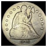 1846-O Silver Seated Liberty Dollar NICELY  CIRCU