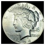 1924-S Silver Peace Dollar CHOICE AU