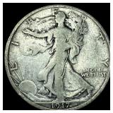 1917-S Silver Walking Liberty Half Dollar LIGHTLY