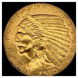 1910 Indian Head Gold $2.50 Quarter Eagle CHOICE A