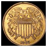 1865 Bronze Two-Cent Piece GEM BU