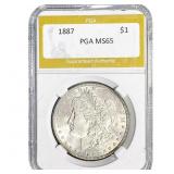 1887 Morgan Silver Dollar PGA MS65