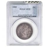 1909 Barber Half Dollar PCGS VF25