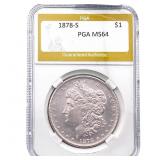 1878-S Morgan Silver Dollar PGA MS64