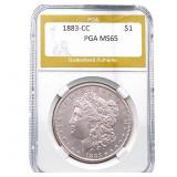 1883-CC Morgan Silver Dollar PGA MS65