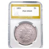 1891 Morgan Silver Dollar PGA MS64