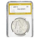 1897-S Morgan Silver Dollar PGA MS64+