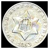 1853 Silver Three-Cent Piece CLOSELY UNCIRCULATED