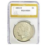 1921-D Morgan Silver Dollar PGA MS64