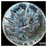 1886 Mexico Silver 1 Peso  NEARLY UNCIRCULATED
