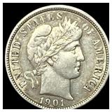 1901-O Silver Barber Dime NEARLY UNCIRCULATED