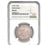 1936 Wisconsin Half Dollar NGC MS64