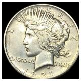 1921 Silver Peace Dollar ABOUT UNCIRCULATED