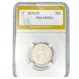 1876-CC Seated Liberty Quarter PGA MS65+