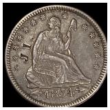 1854 Arrows Seated Liberty Quarter HIGH GRADE