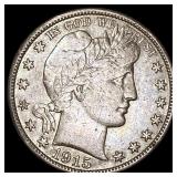 1915-D Silver Barber Half Dollar NEARLY UNCIRCULAT