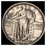 1917 Type 1 Standing Liberty Quarter NEARLY UNCIRC