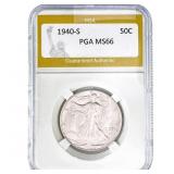 1940-S Walking Liberty Half Dollar PGA MS66