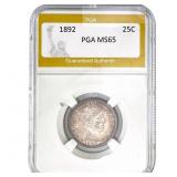 1892 Barber Quarter PGA MS65