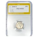 1940-S Mercury Silver Dime PGA MS65