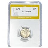 1945 Mercury Silver Dime PGA MS66