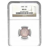 1909 Barber Dime NGC MS65