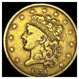 1834 Gold $5 Half Eagle ABOUT UNCIRCULATED