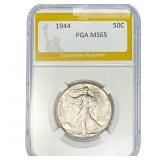 1944 Walking Liberty Half Dollar PGA MS65