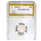 1945-D Mercury Silver Dime PGA MS67 FBL