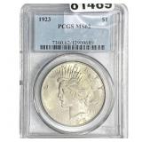 1923 Silver Peace Dollar PCGS MS62
