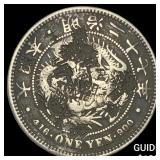 Japan Meji Period Silver 1 Yen Chopmarks NEARLY U