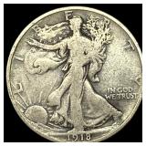 1918-D Silver Walking Liberty Half Dollar NICELY C