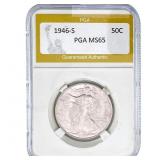 1946-S Walking Liberty Half Dollar PGA MS65