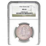 1934 Texas Half Dollar NGC MS65